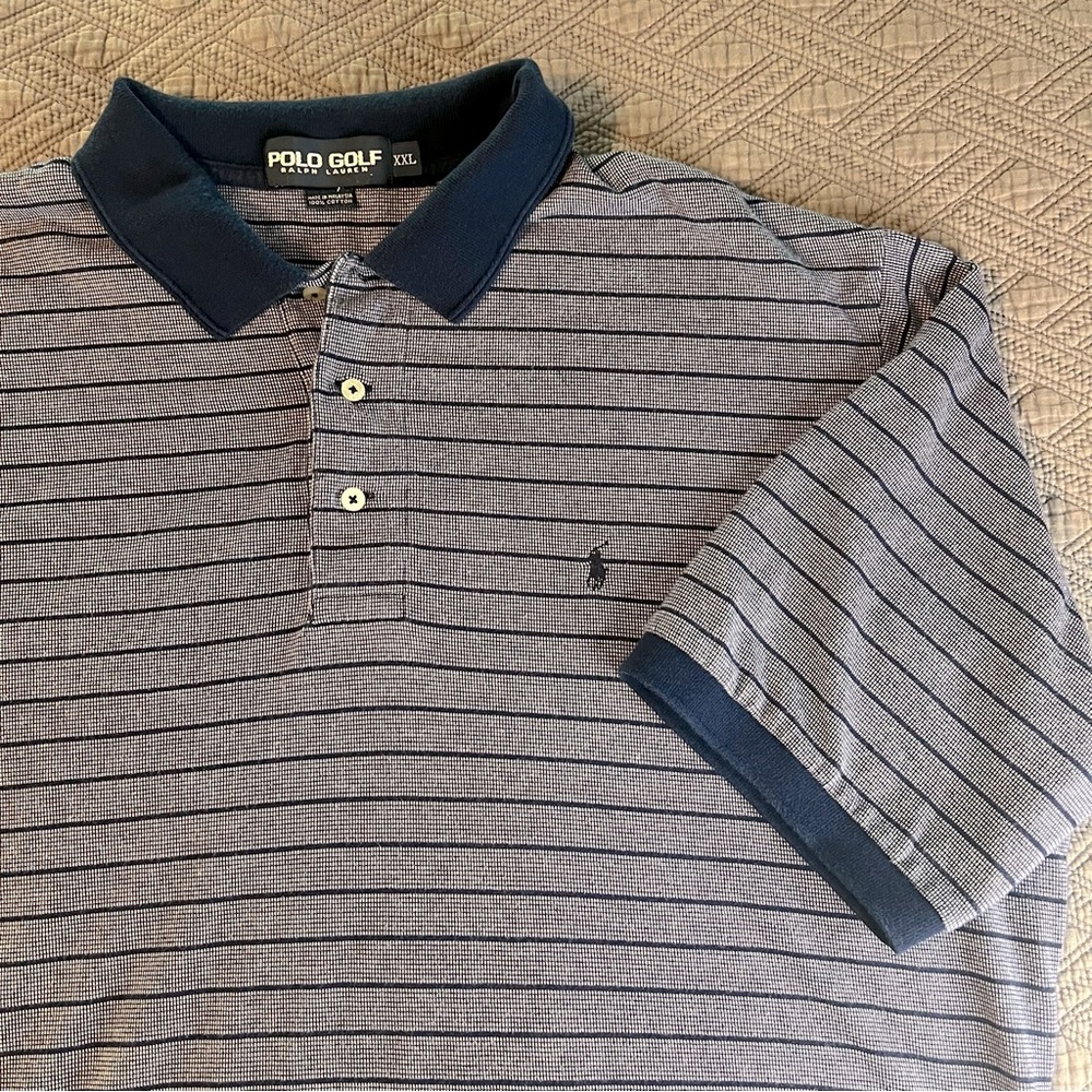 POLO GOLF by Ralph Lauren XXL Blue Stripped Polo